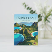 Padar-Insel Indonesien Postkarte (Stehend Vorderseite)