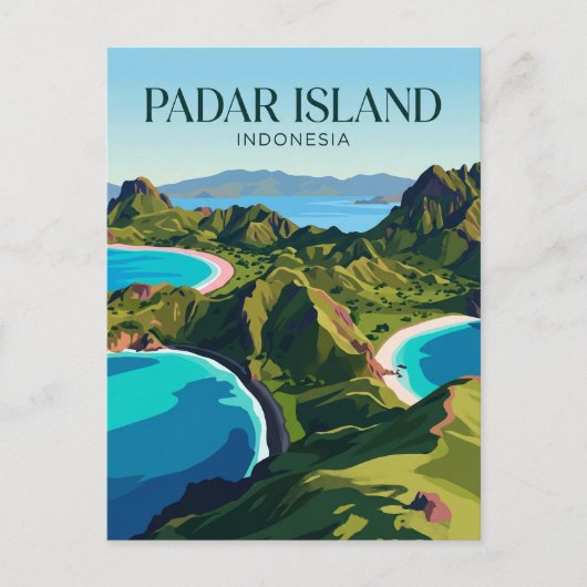 Padar-Insel Indonesien Postkarte (Vorderseite)