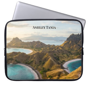 Padar-Insel-Sonnenuntergangs-Landschaftsleinwand Laptopschutzhülle