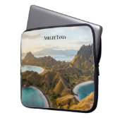 Padar-Insel Sonnenuntergangslandschaft Leinwand Laptopschutzhülle (Vorderseite Links)