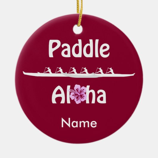 Paddel Aloha-Wahine Keramikornament (Vorne)