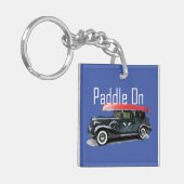 Paddel auf klassischem Auto-Design - Quadrat (dopp Schlüsselanhänger (Vorderseite links)
