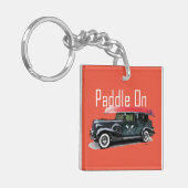 Paddel auf klassischem Auto-Design - Quadrat (dopp Schlüsselanhänger (Vorderseite links)