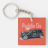 Paddel auf klassischem Auto-Design - Quadrat (dopp Schlüsselanhänger (Vorderseite)