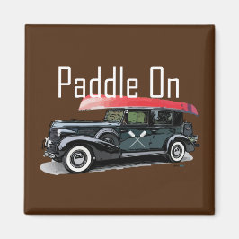 Paddel auf klassischem Auto-Design - Square Magnet