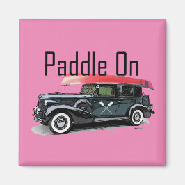 Paddel auf klassischem Auto-Design - Square Magnet