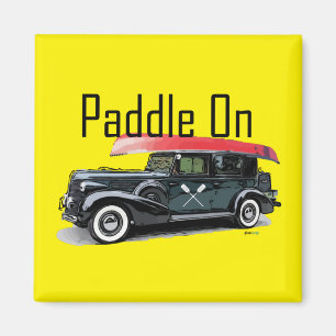 Paddel auf klassischem Auto-Design - Square Magnet