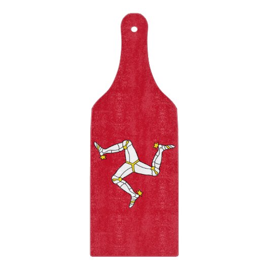 Paddel aus Glas - Flagge der Insel Man Schneidebrett (Vorderseite)