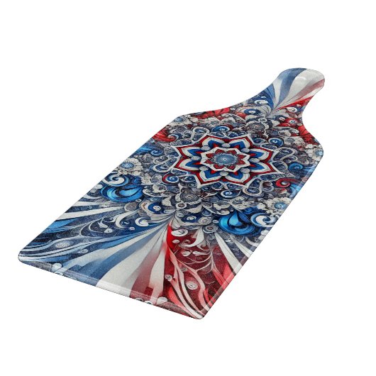 Paddel aus Glas, Französisch Farben Schneidebrett (Ecke)