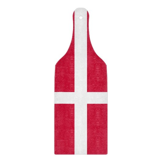Paddel aus Glas mit dänischer Flagge Schneidebrett (Vorderseite)
