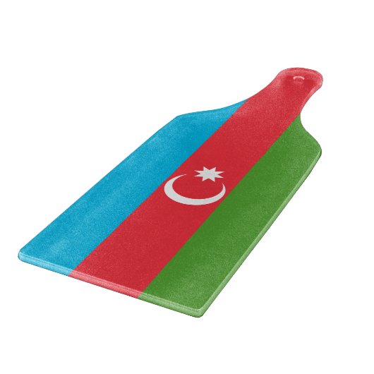 Paddel aus Glas mit der Flagge Aserbaidschans Schneidebrett (Ecke)