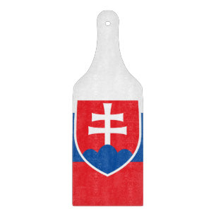 Paddel aus Glas mit der Flagge der Slowakei Schneidebrett