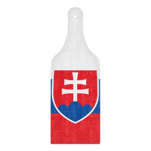 Paddel aus Glas mit der Flagge der Slowakei Schneidebrett (Vorderseite)