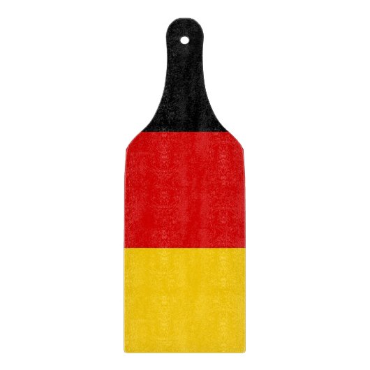 Paddel aus Glas mit der Flagge Deutschlands Schneidebrett (Vorderseite)