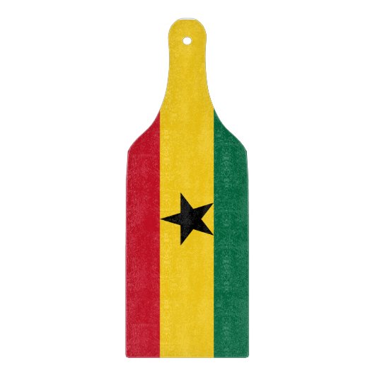 Paddel aus Glas mit der Flagge Ghanas Schneidebrett (Vorderseite)