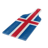 Paddel aus Glas mit der Flagge Islands Schneidebrett (Ecke)