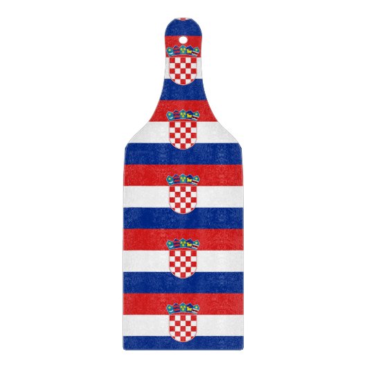 Paddel aus Glas mit der Flagge Kroatiens Schneidebrett (Vorderseite)