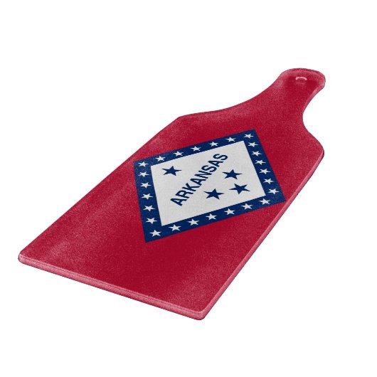 Paddel aus Glas mit der Flagge von Arkansas Schneidebrett (Ecke)