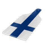 Paddel aus Glas mit finnischer Flagge Schneidebrett (Ecke)