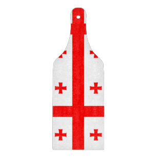 Paddel aus Glas mit georgischer Flagge Schneidebrett