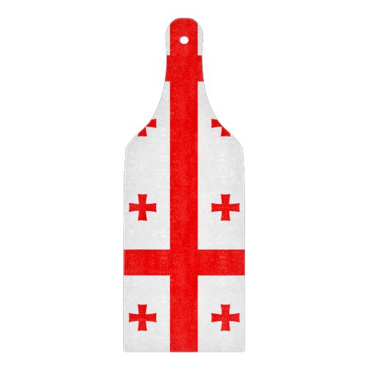 Paddel aus Glas mit georgischer Flagge Schneidebrett (Vorderseite)