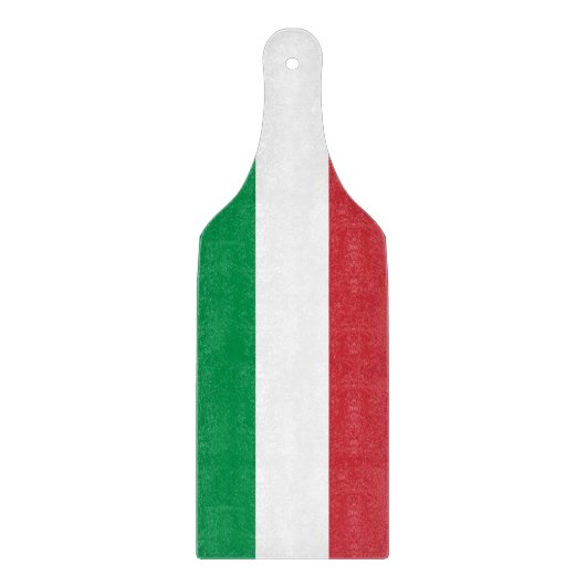 Paddel aus Glas mit italienischer Flagge Schneidebrett (Vorderseite)