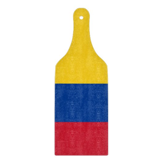 Paddel aus Glas mit kolumbianischer Flagge Schneidebrett (Vorderseite)