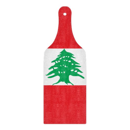 Paddel aus Glas mit libanesischer Flagge Schneidebrett (Vorderseite)