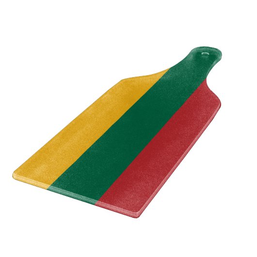 Paddel aus Glas mit litauischer Flagge Schneidebrett (Ecke)