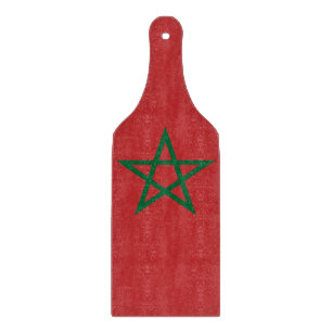 Paddel aus Glas mit marokkanischer Flagge Schneidebrett