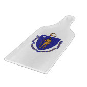 Paddel aus Glas mit Massachusetts-Fahne Schneidebrett (Ecke)