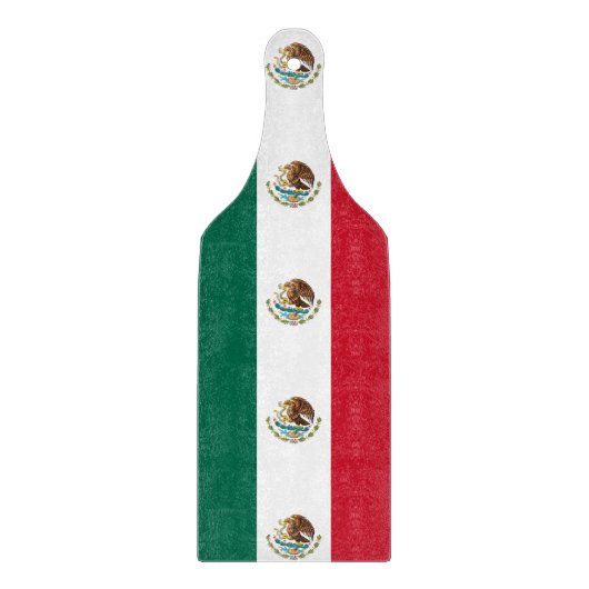 Paddel aus Glas mit mexikanischer Flagge Schneidebrett (Vorderseite)