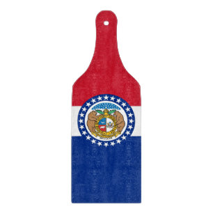 Paddel aus Glas mit Missouri-Flagge Schneidebrett