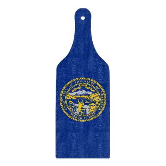 Paddel aus Glas mit Nebraska-Flagge Schneidebrett (Vorderseite)