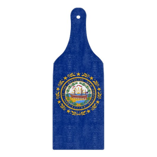 Paddel aus Glas mit neuer Hampshire-Flagge Schneidebrett (Vorderseite)