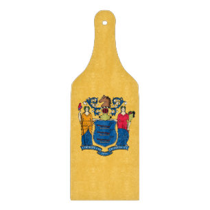Paddel aus Glas mit New Jersey-Flagge Schneidebrett