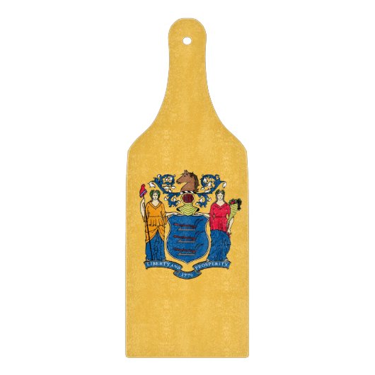 Paddel aus Glas mit New Jersey-Flagge Schneidebrett (Vorderseite)
