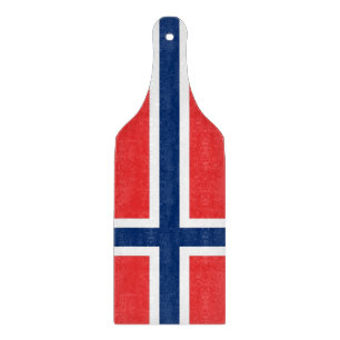 Paddel aus Glas mit norwegischer Flagge Schneidebrett