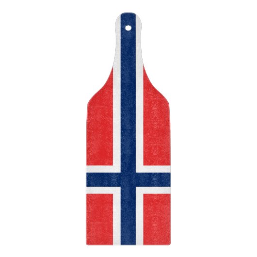 Paddel aus Glas mit norwegischer Flagge Schneidebrett (Vorderseite)