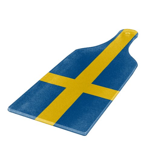 Paddel aus Glas mit schwedischer Flagge Schneidebrett (Ecke)