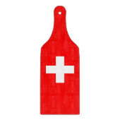 Paddel aus Glas mit Schweizer Flagge Schneidebrett (Vorderseite)