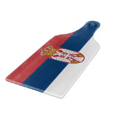 Paddel aus Glas mit serbischer Flagge Schneidebrett (Ecke)