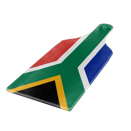 Paddel aus Glas mit Südafrikanischer Flagge Schneidebrett (Ecke)