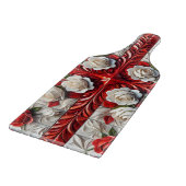 Paddel aus Glasfaserkabel Englisch Rose Design Schneidebrett (Ecke)