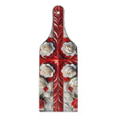 Paddel aus Glasfaserkabel Englisch Rose Design Schneidebrett (Vorderseite)