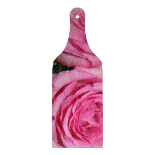 Paddel aus rosa Rosenglas Schneidebrett (Vorderseite)