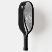 Paddel aus schwarz-silberfarbenem Damast Pickleball Schläger (Links)