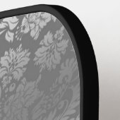 Paddel aus schwarz-silberfarbenem Damast Pickleball Schläger (Linke Seite)