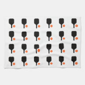 Paddel aus schwarzem Pickleball und Handtuch aus o (Horizontal)