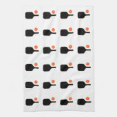 Paddel aus schwarzem Pickleball und Handtuch aus o (Vertikal)